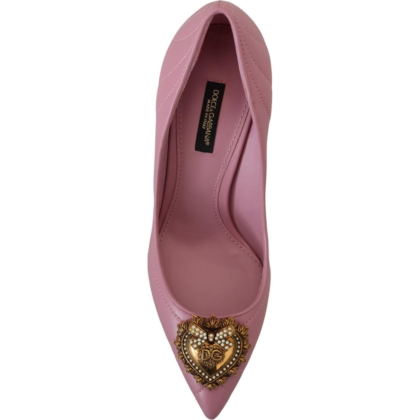 Dolce & Gabbana Devotion Leather Heels in Pink Dolce & Gabbana