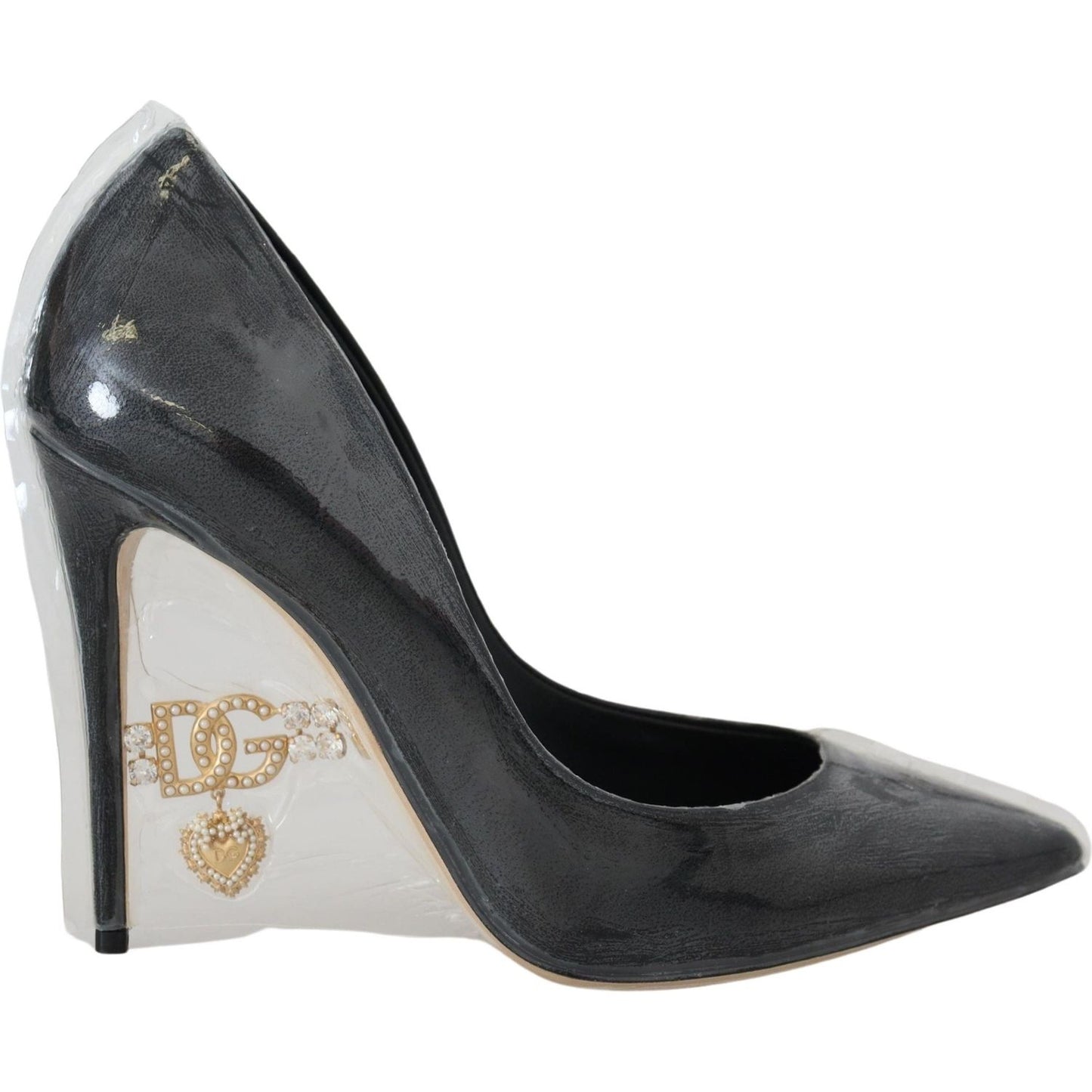 Dolce & Gabbana Elegant Black Gold Detail Heels Pumps Dolce & Gabbana