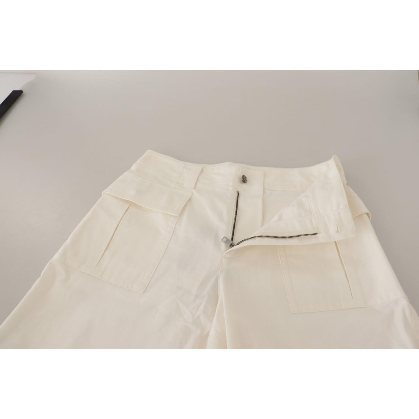 Dolce & Gabbana Elegant White High-Waist Tapered Trousers Dolce & Gabbana