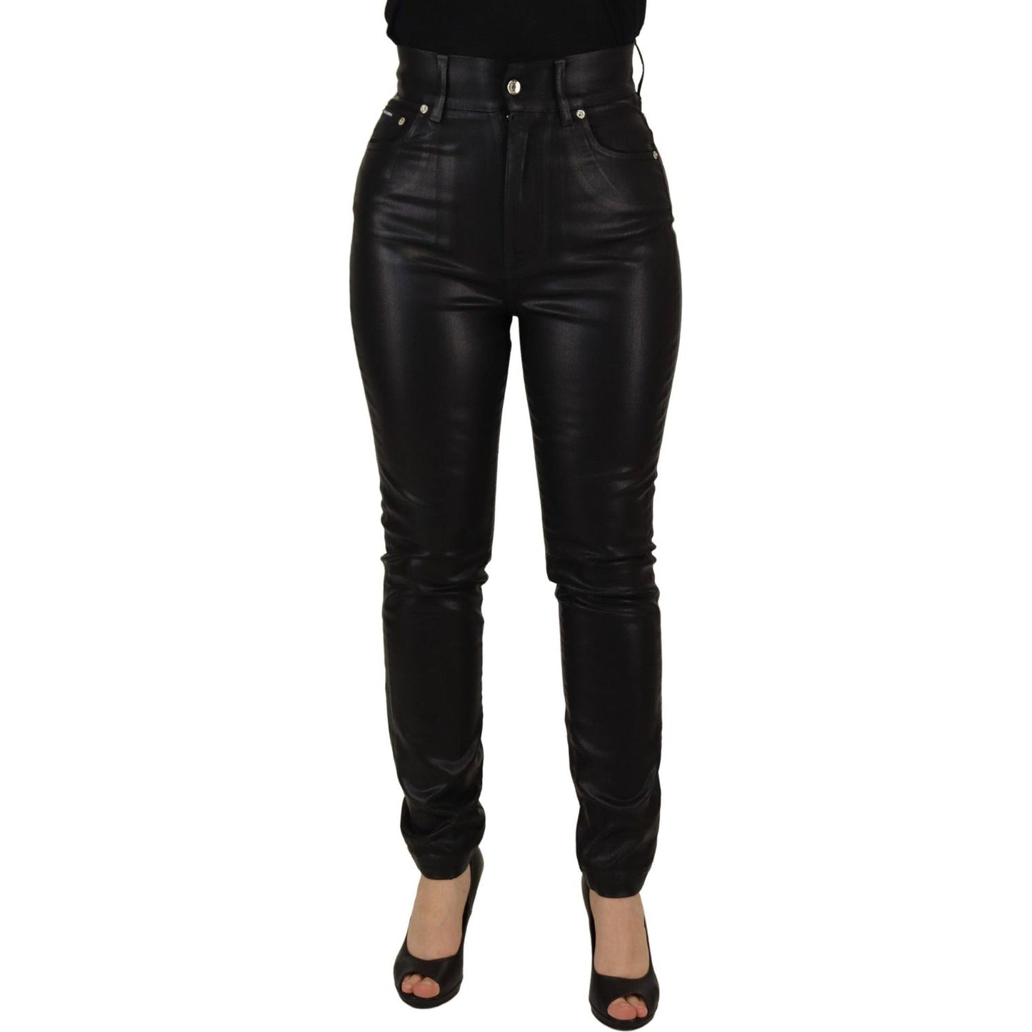 Dolce & Gabbana Chic High Waist Skinny Black Pants Dolce & Gabbana