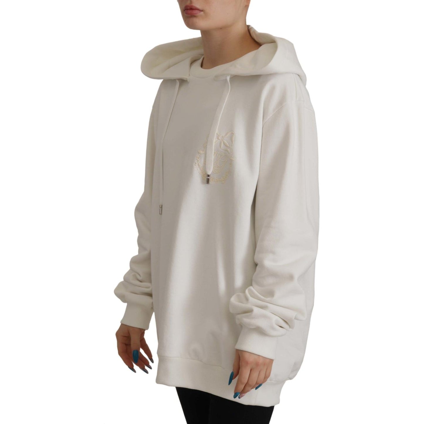 Dolce & Gabbana Chic White Hooded Pullover Sweater Dolce & Gabbana