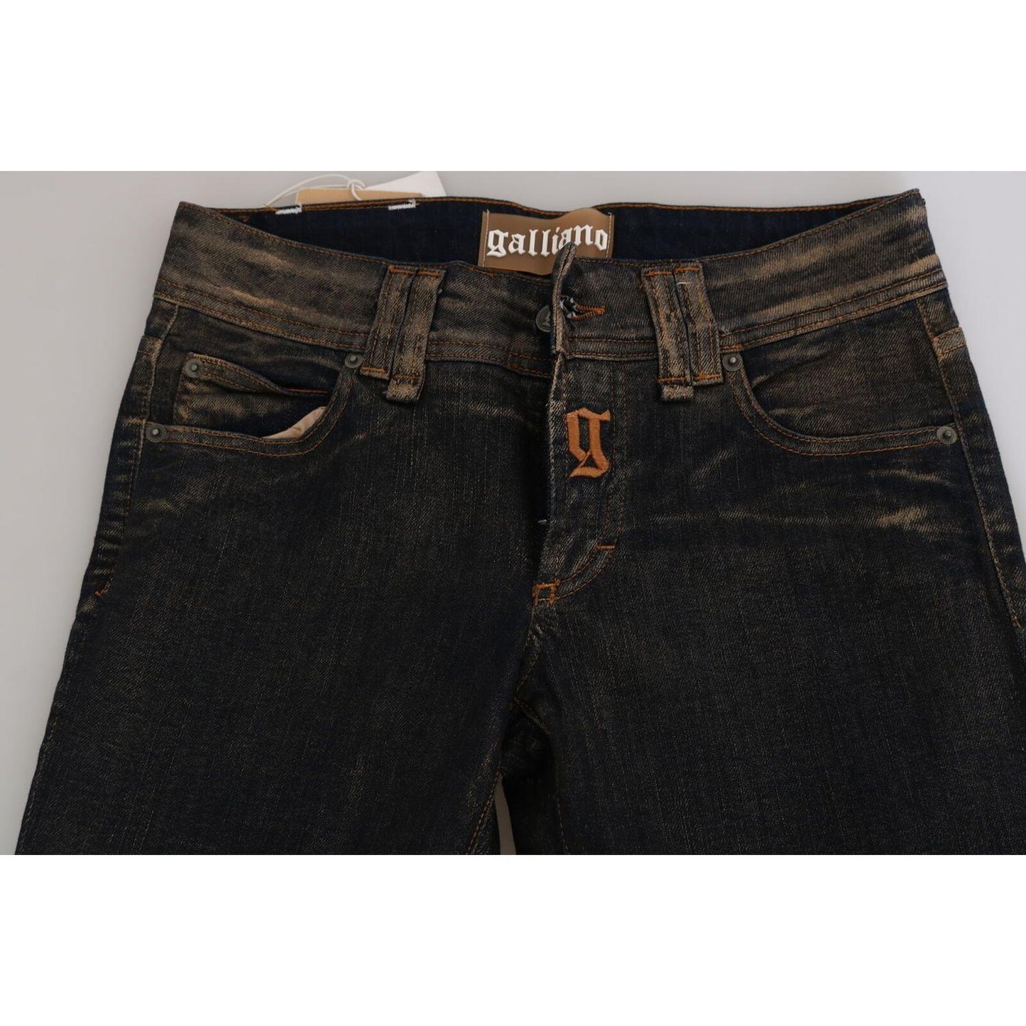 John Galliano Chic Flared Mid Waist Black Denim John Galliano