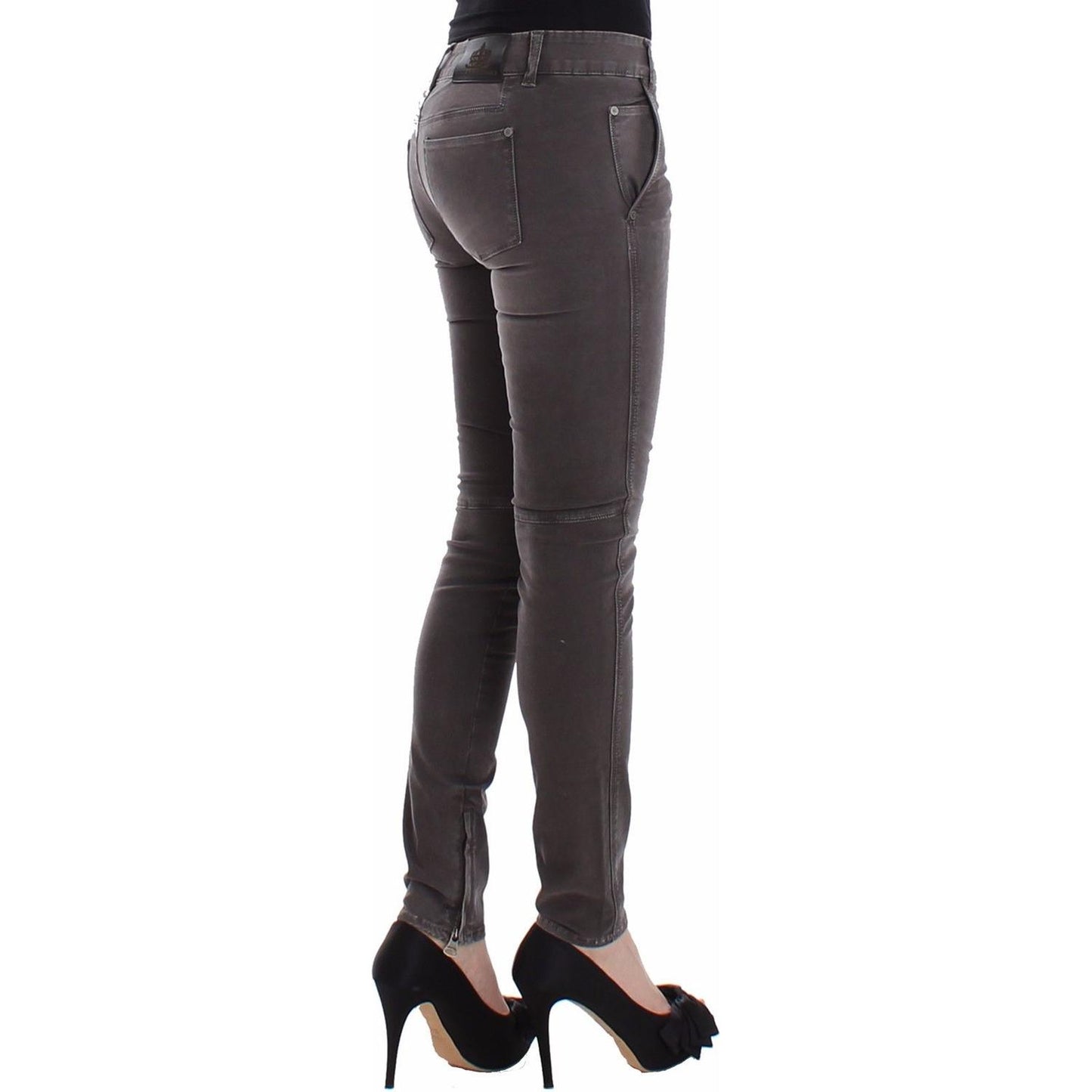 Ermanno Scervino Chic Gray Slim Leg Jeans - Elegance Meets Comfort Ermanno Scervino