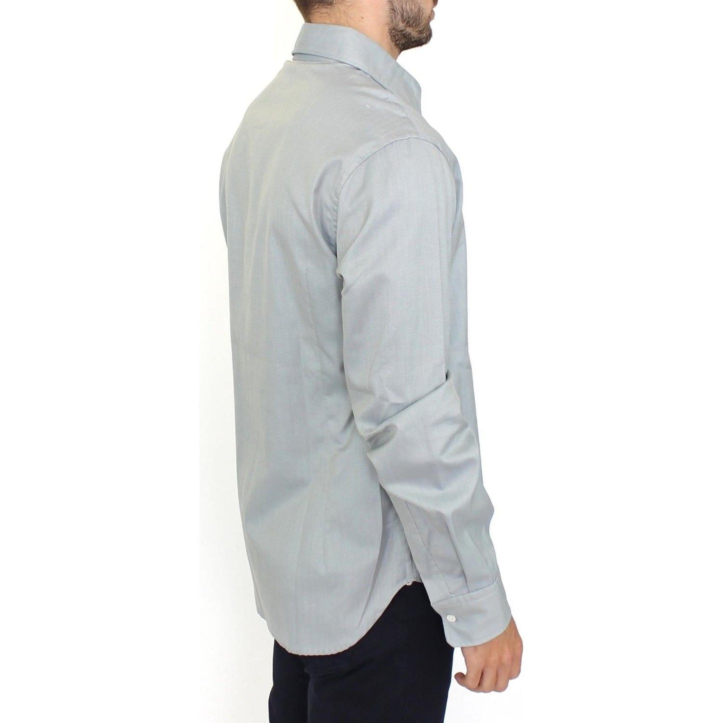 Ermanno Scervino Elegance Unleashed Gray Casual Button-Front Shirt Ermanno Scervino