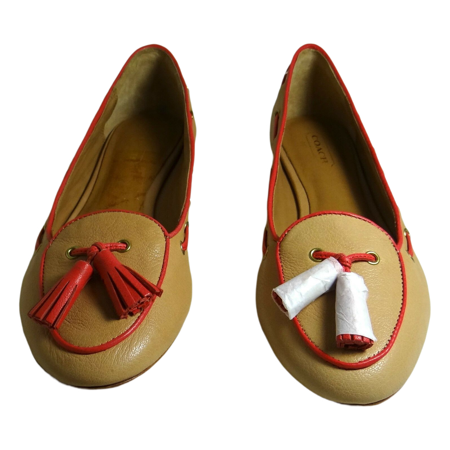 COACH Manika Soft Tan Leather Flat Shoes COACH