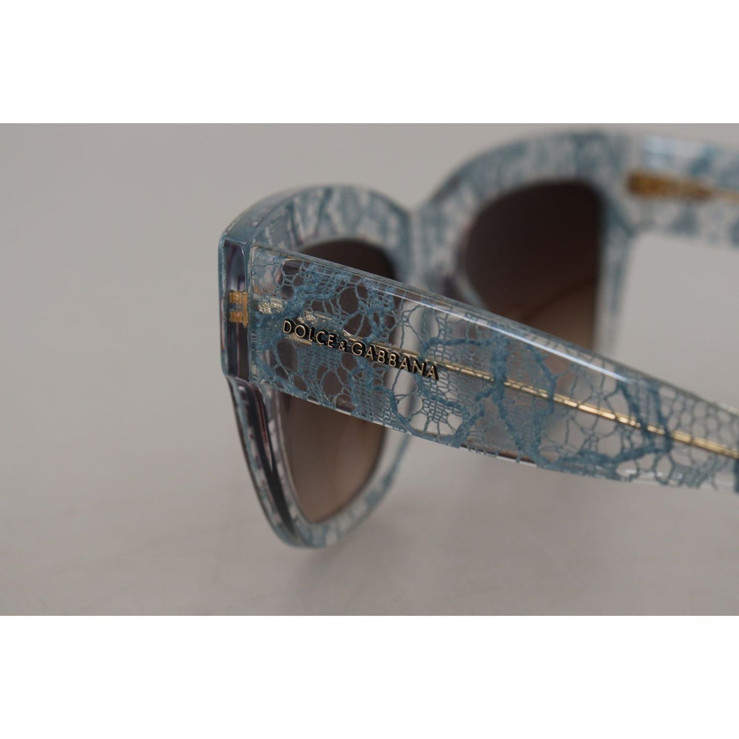 Dolce & Gabbana Elegant Lace Detail Blue Sunglasses Dolce & Gabbana