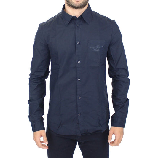 Ermanno Scervino Stunning Blue Cotton Casual Shirt MAN SHIRTS Ermanno Scervino