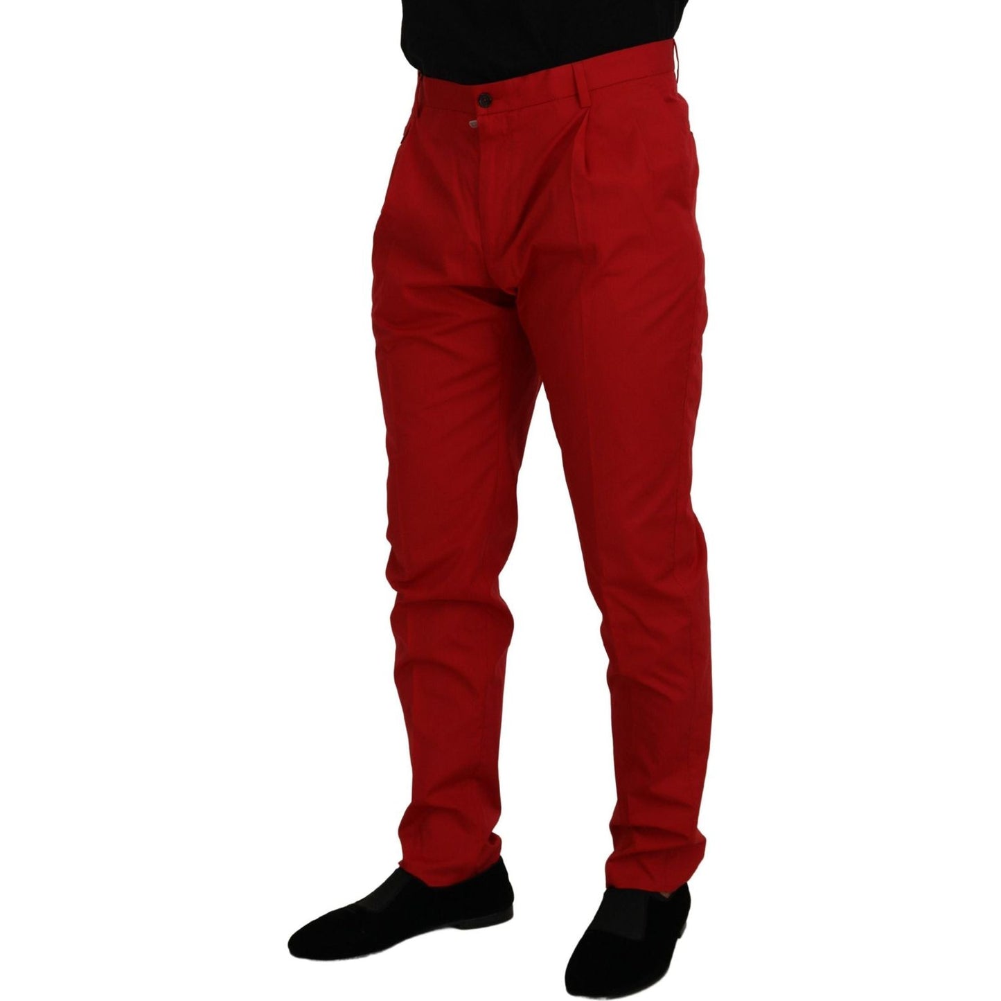 Dolce & Gabbana Elegant Slim Fit Crimson Chinos Dolce & Gabbana