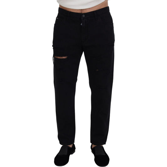 Dolce & Gabbana Elegant Black Loose Fit Italian Jeans Jeans & Pants Dolce & Gabbana