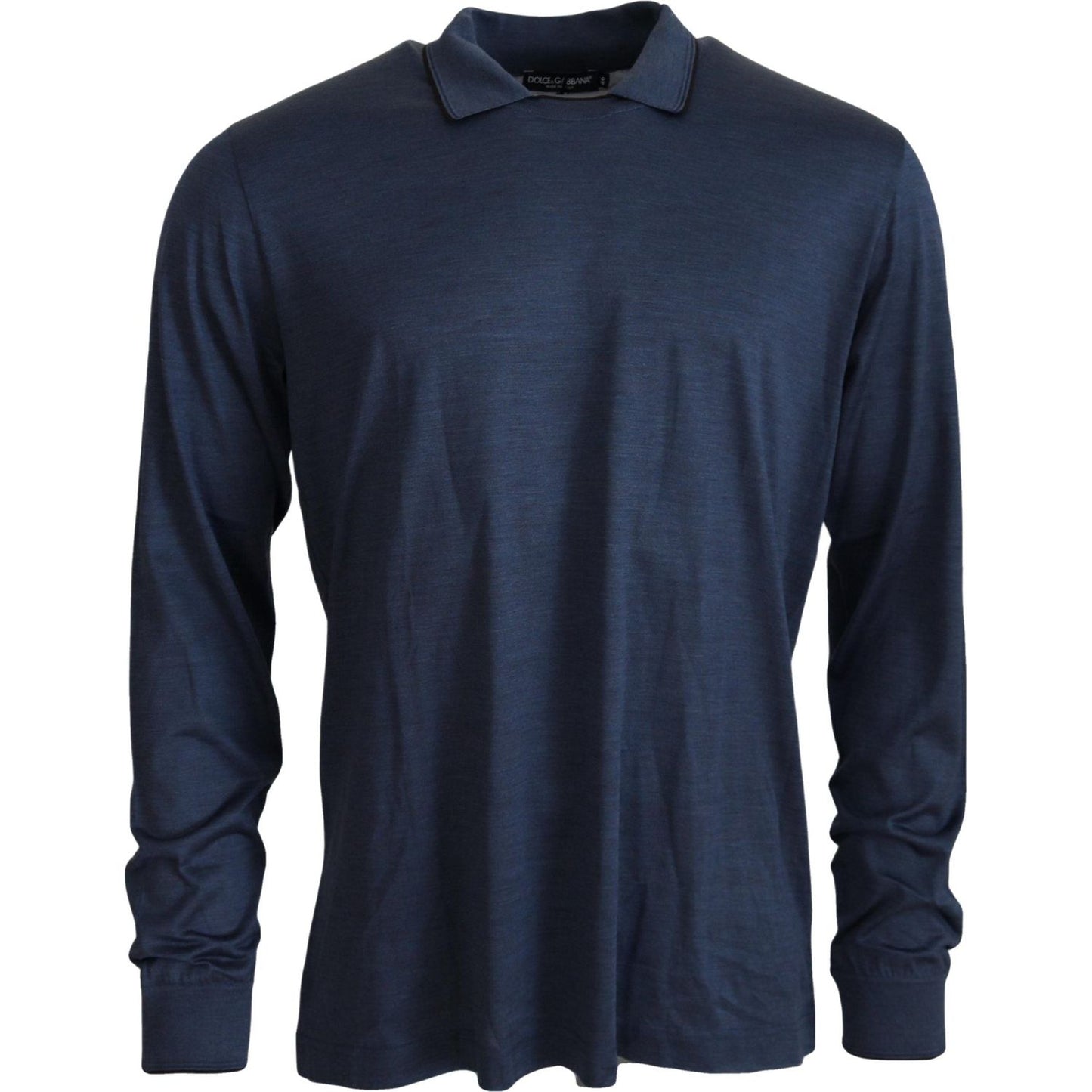 Dolce & Gabbana Sophisticated Silk Polo Sweater in Blue MAN SWEATERS Dolce & Gabbana