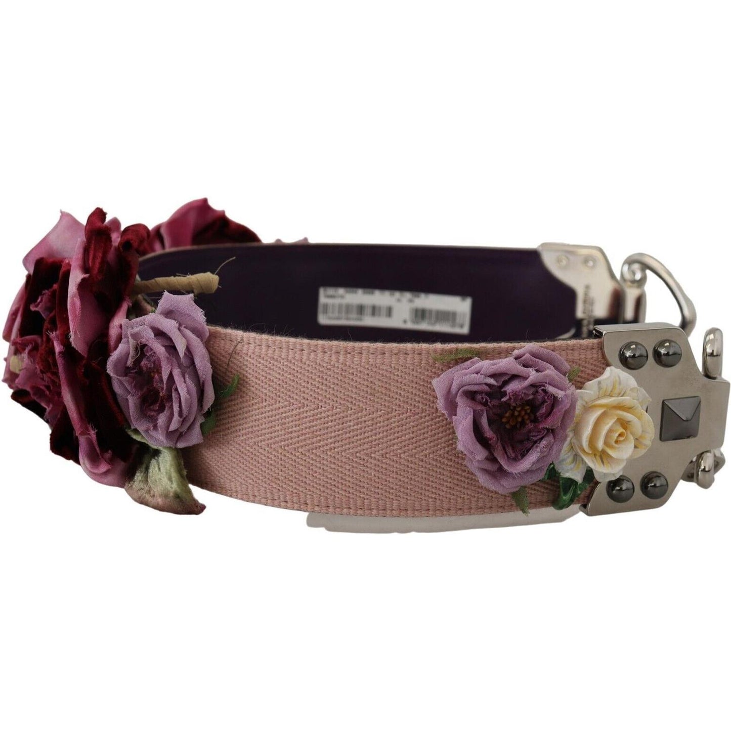 Dolce & Gabbana Beige Floral Leather Shoulder Strap Accessory Dolce & Gabbana