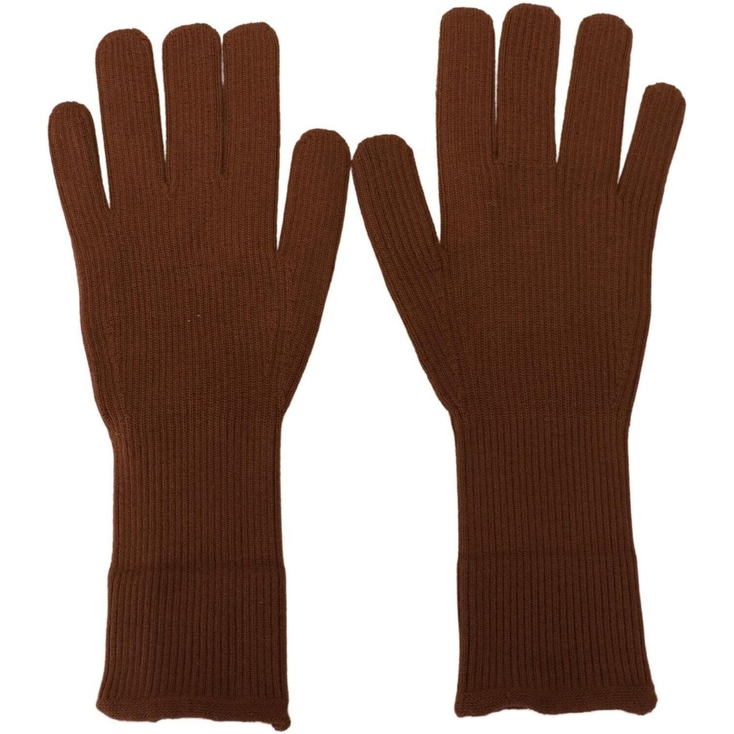 Dolce & Gabbana Elegant Brown Cashmere Winter Gloves Dolce & Gabbana