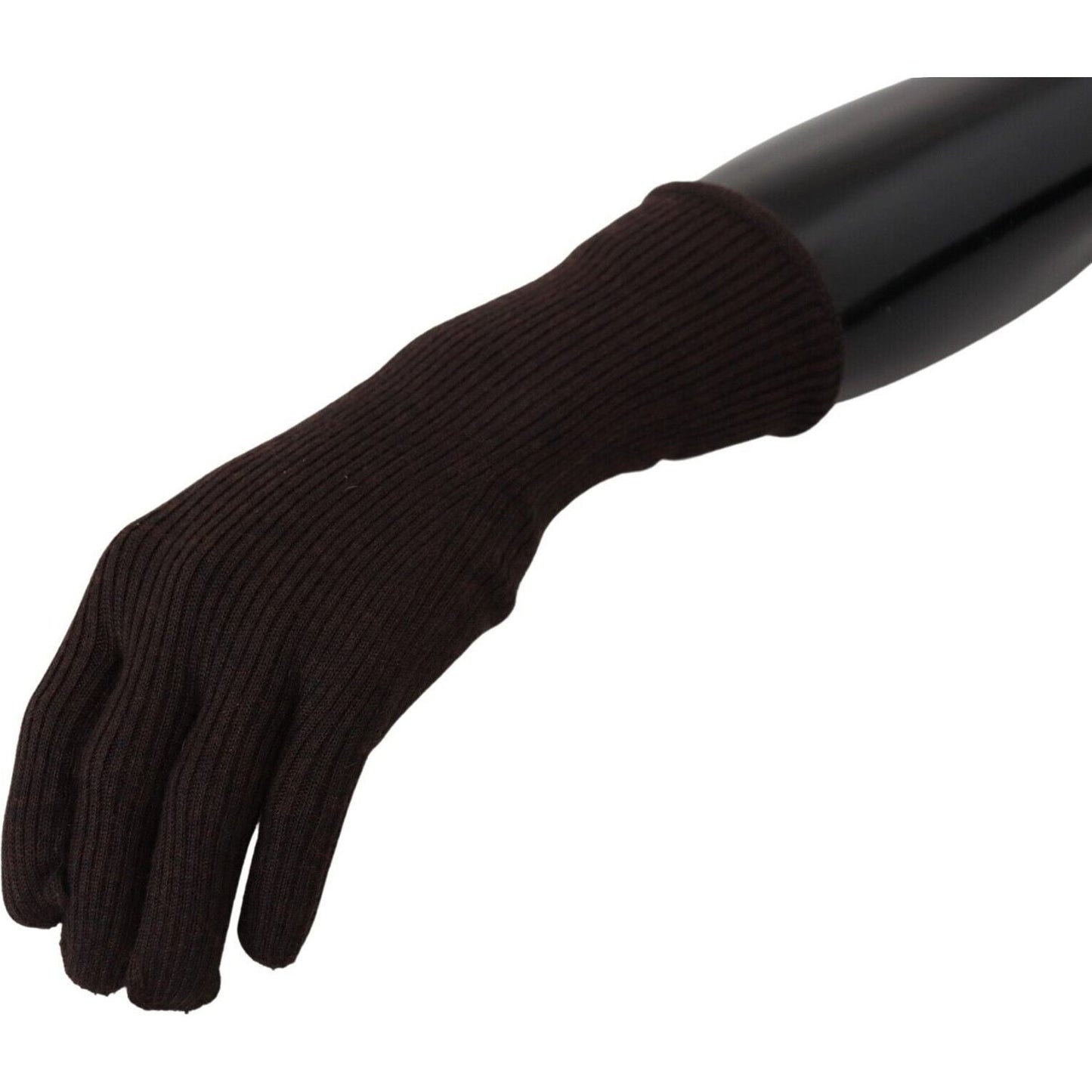 Dolce & Gabbana Elegant Silk Cashmere Brown Gloves Dolce & Gabbana