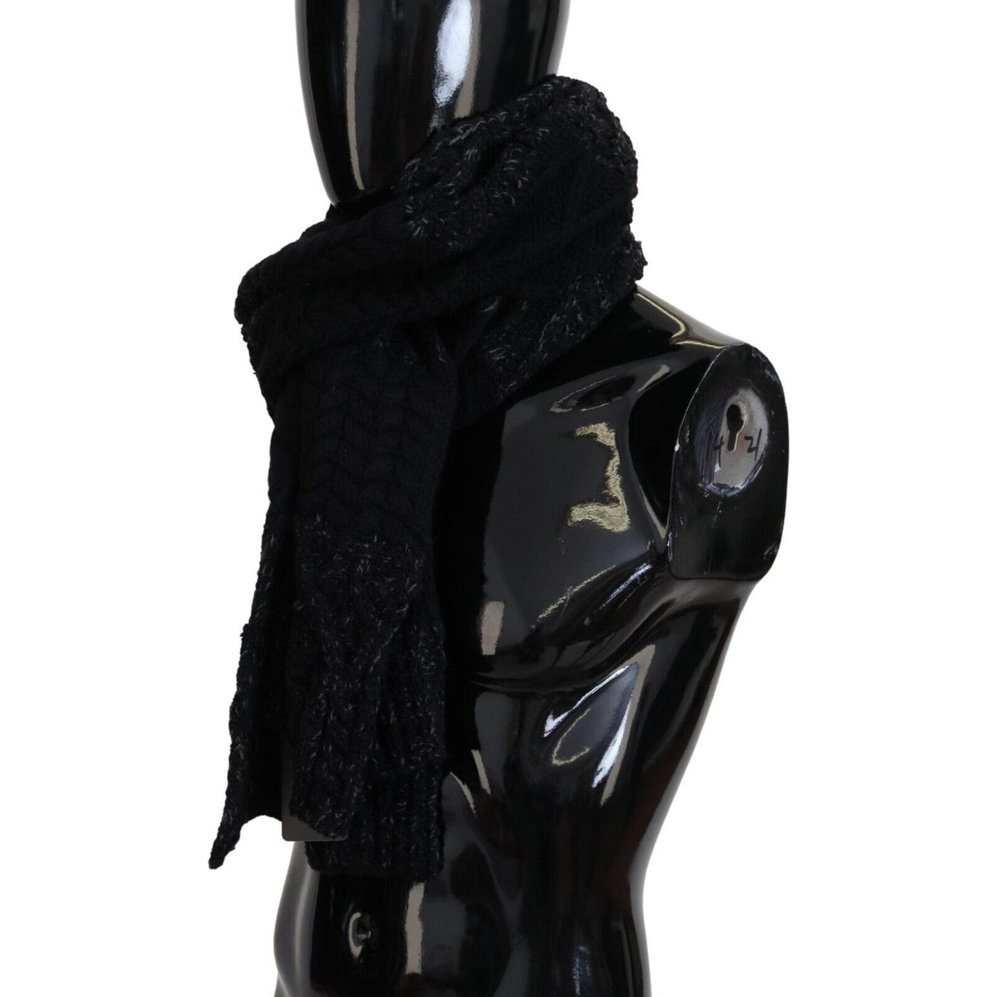 Dolce & Gabbana Elite Black Wool Blend Men's Scarf Dolce & Gabbana