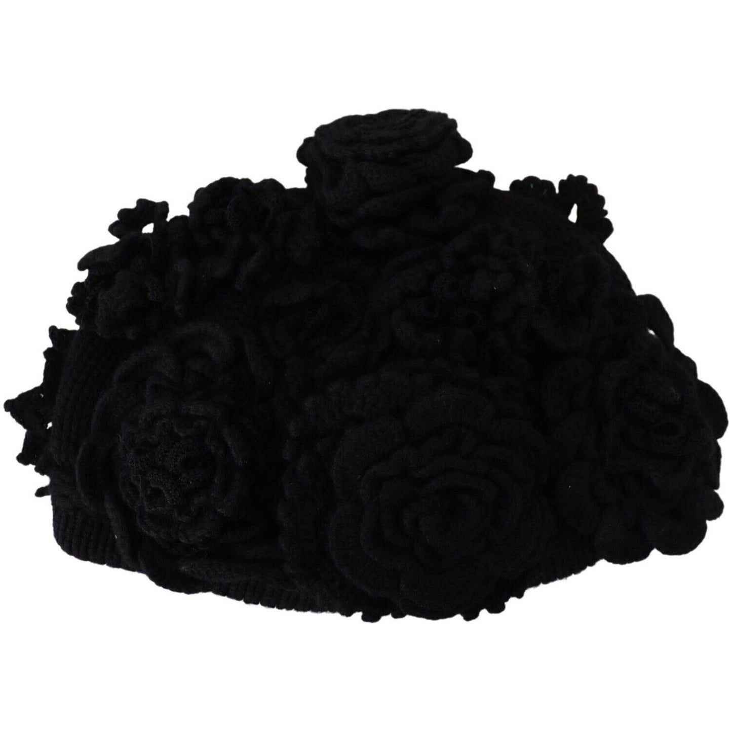 Dolce & Gabbana Elegant Black Virgin Wool Beanie Hat Dolce & Gabbana