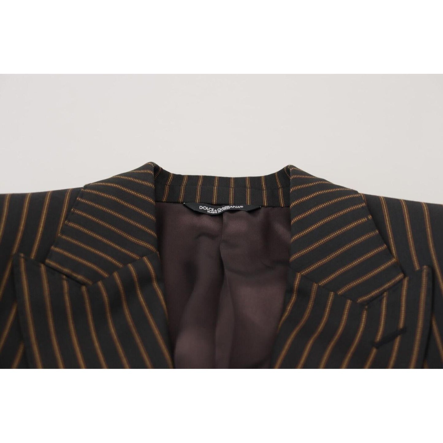 Dolce & Gabbana Elegant Striped Wool Blend Slim Blazer Dolce & Gabbana