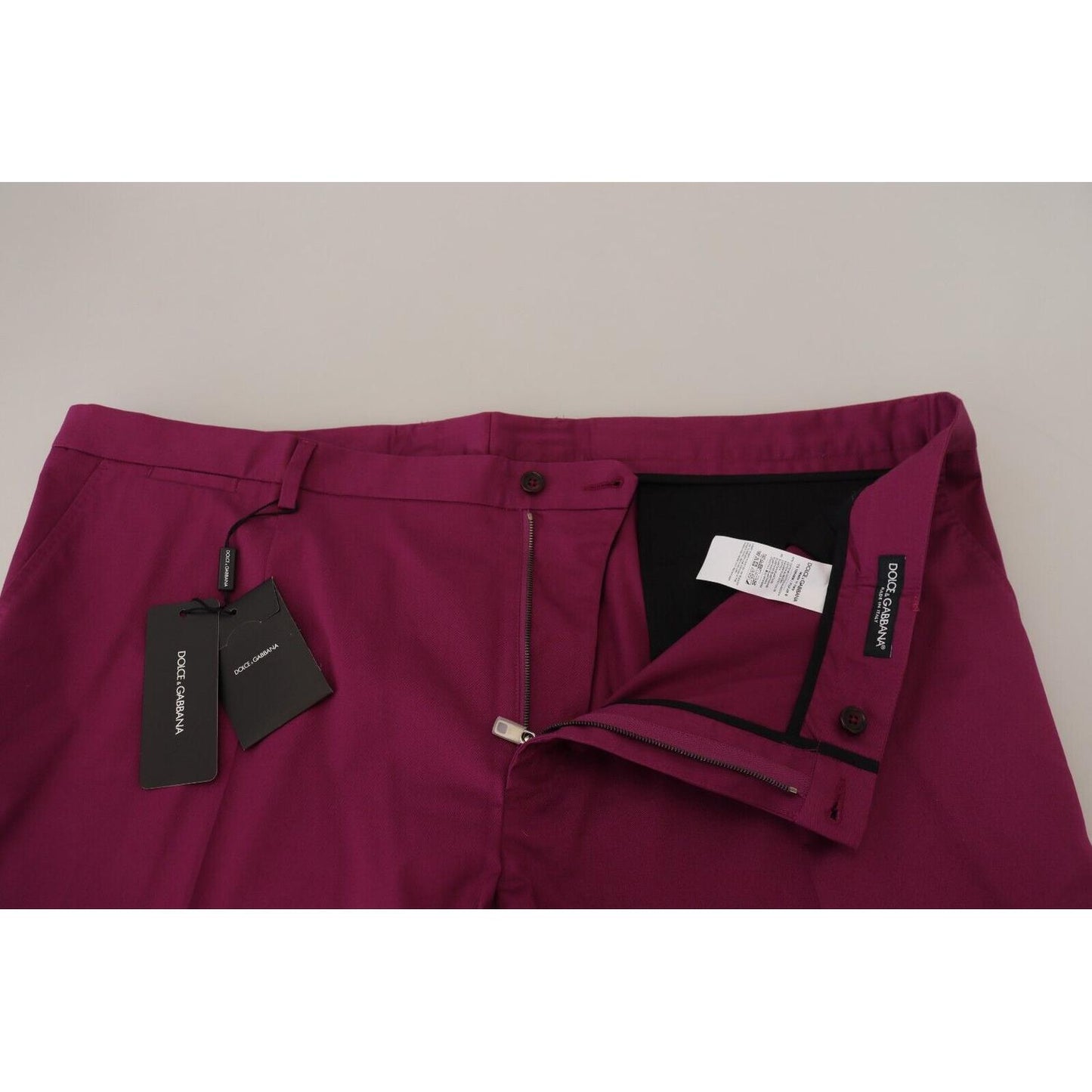 Dolce & Gabbana Elegant Magenta Cotton Stretch Pants Dolce & Gabbana