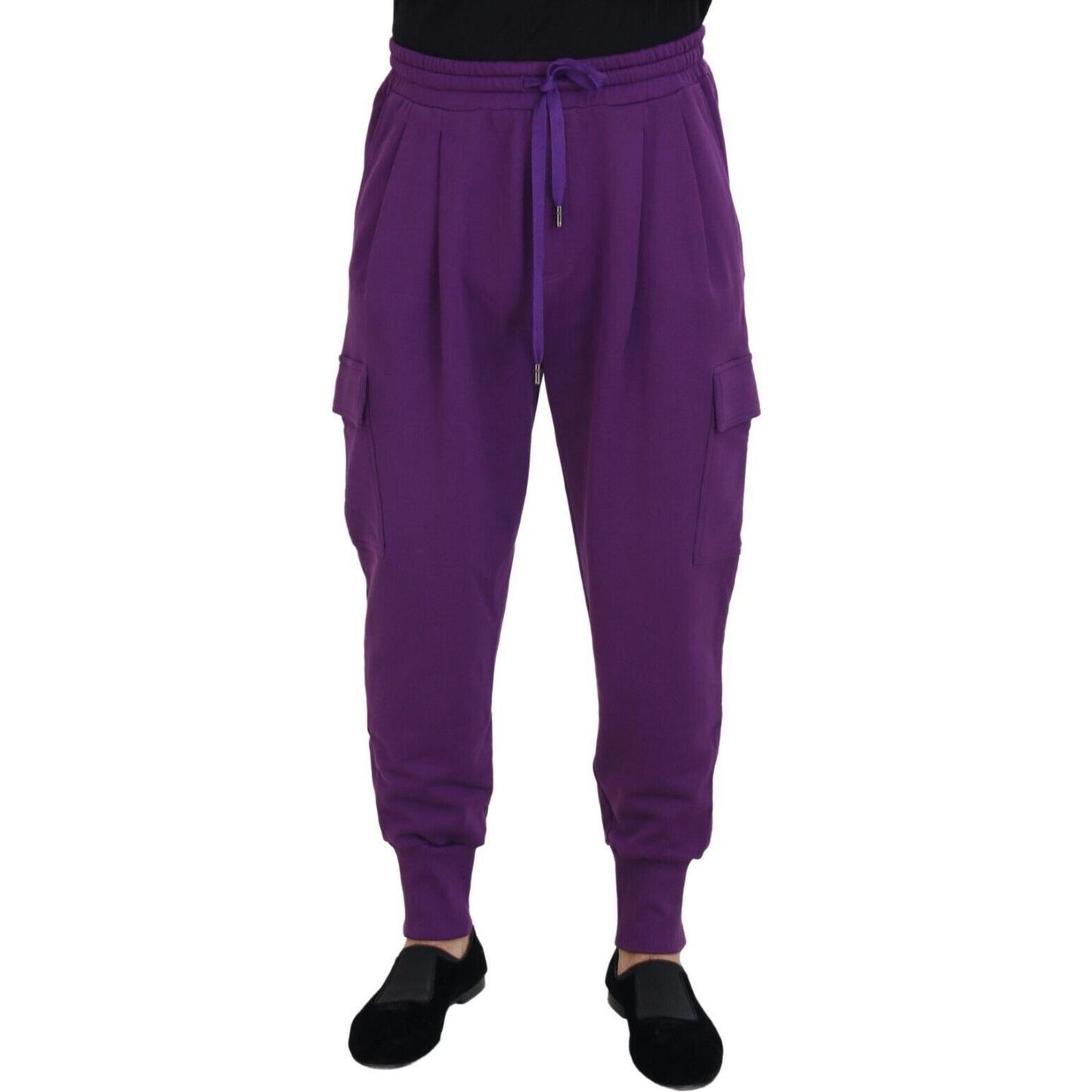 Dolce & Gabbana Elegant Purple Cotton Cargo Sweatpants Dolce & Gabbana