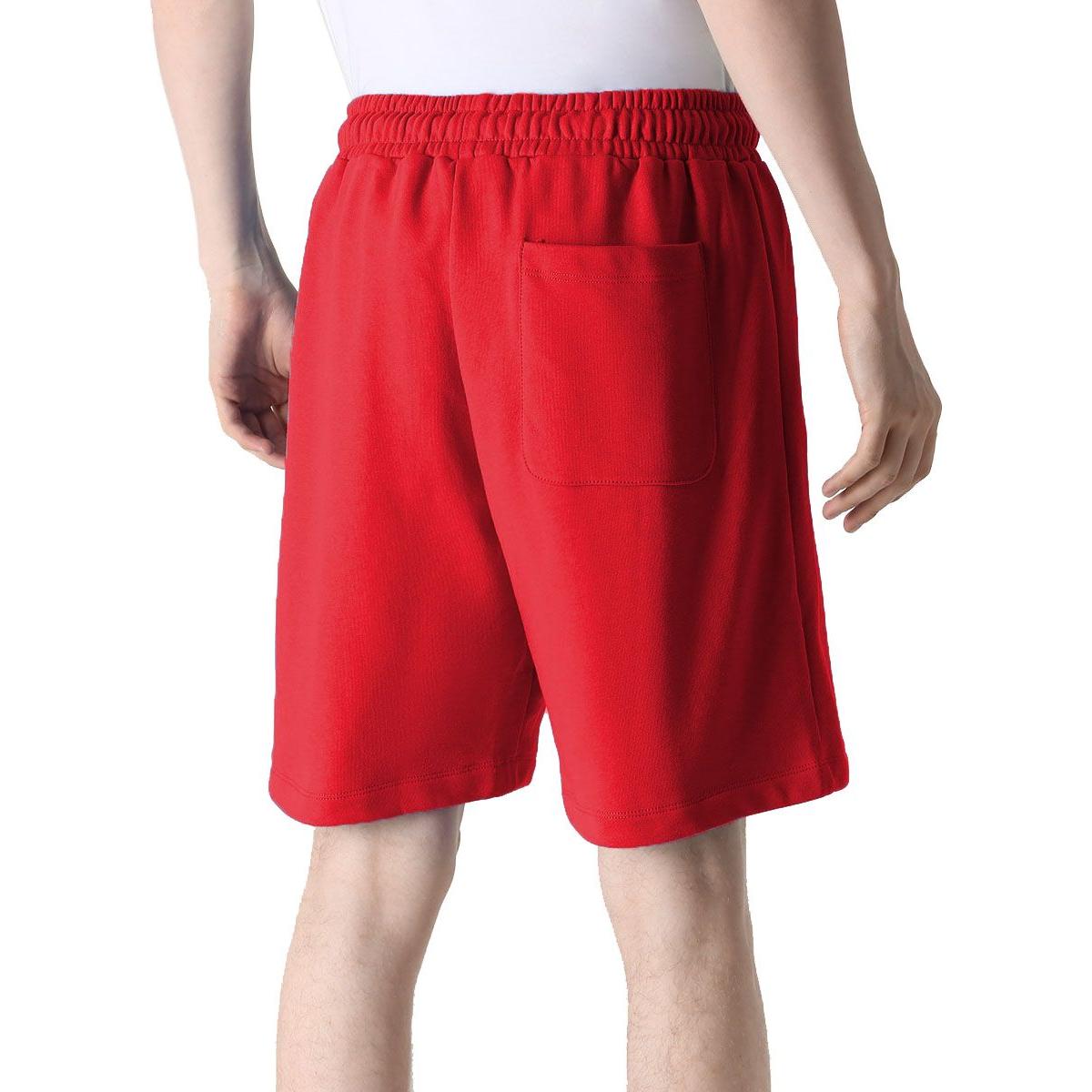 Comme Des Fuckdown Chic Red Cotton Bermuda Shorts with Logo Print Comme Des Fuckdown