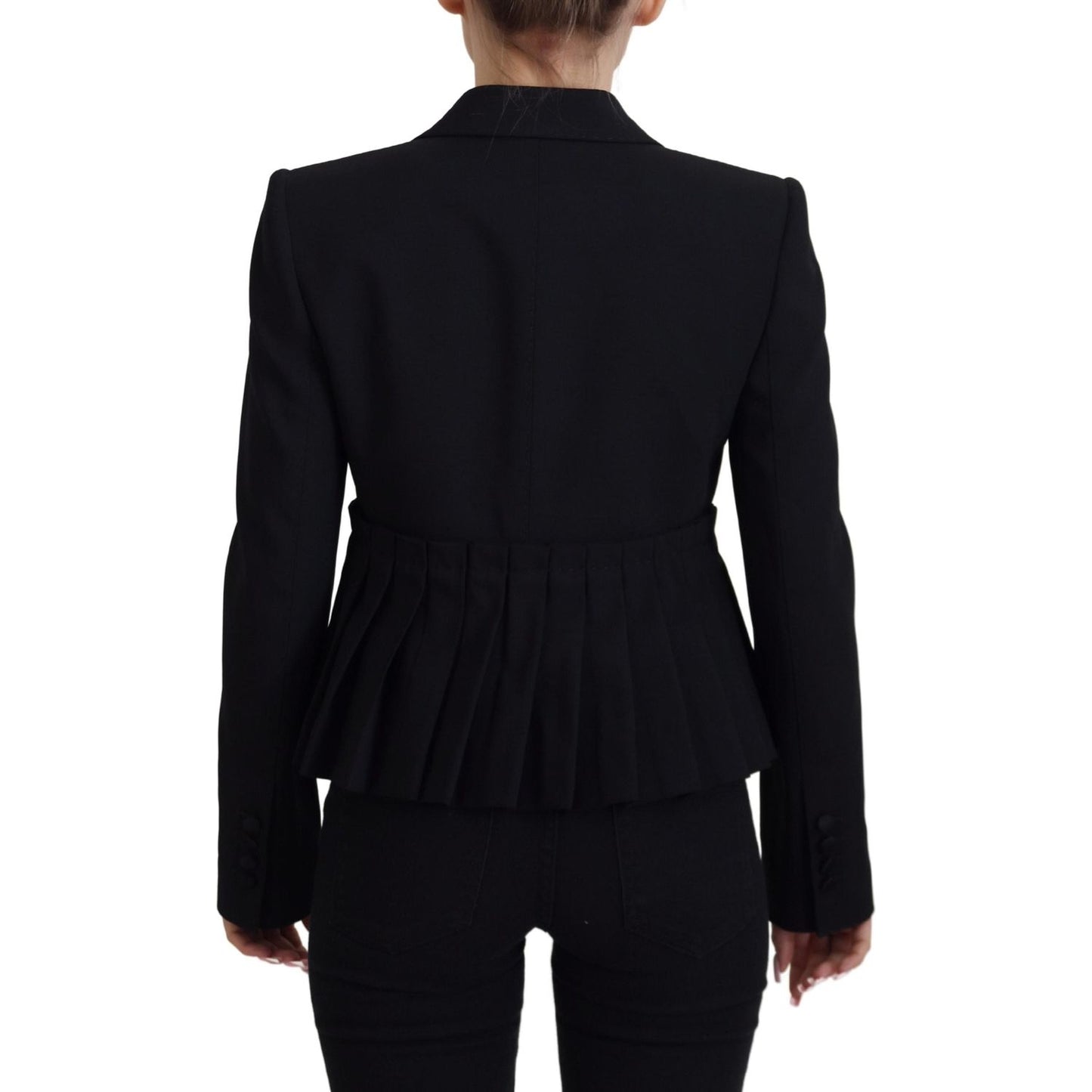 Dolce & Gabbana Elegant Black Stretch Wool Blazer Dolce & Gabbana