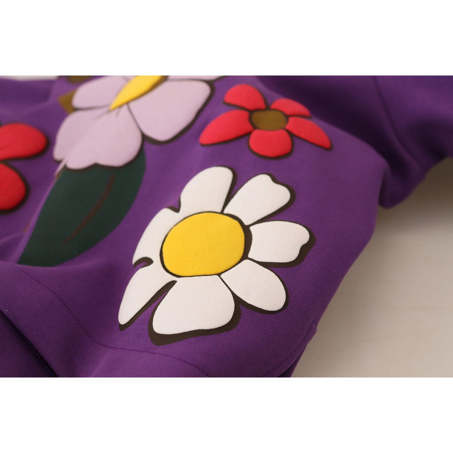 Dolce & Gabbana Elegant Purple Floral Pullover Sweater Dolce & Gabbana