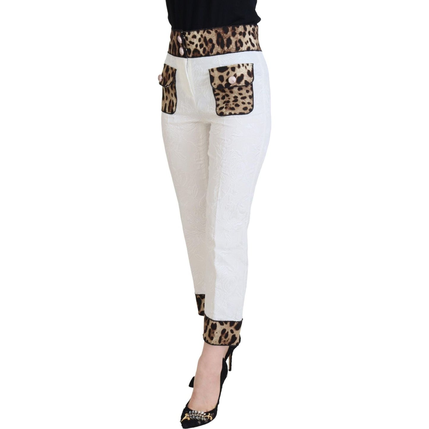 Dolce & Gabbana Elegant Leopard Print Pants for Sophisticated Style Dolce & Gabbana