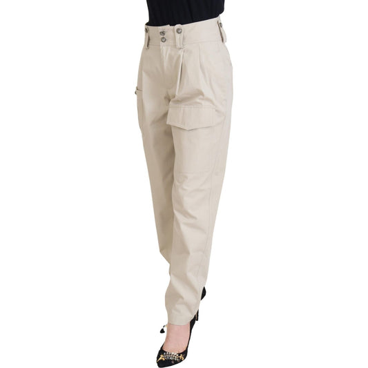 Dolce & Gabbana Chic Beige Cotton Trousers for Elegant Comfort Dolce & Gabbana