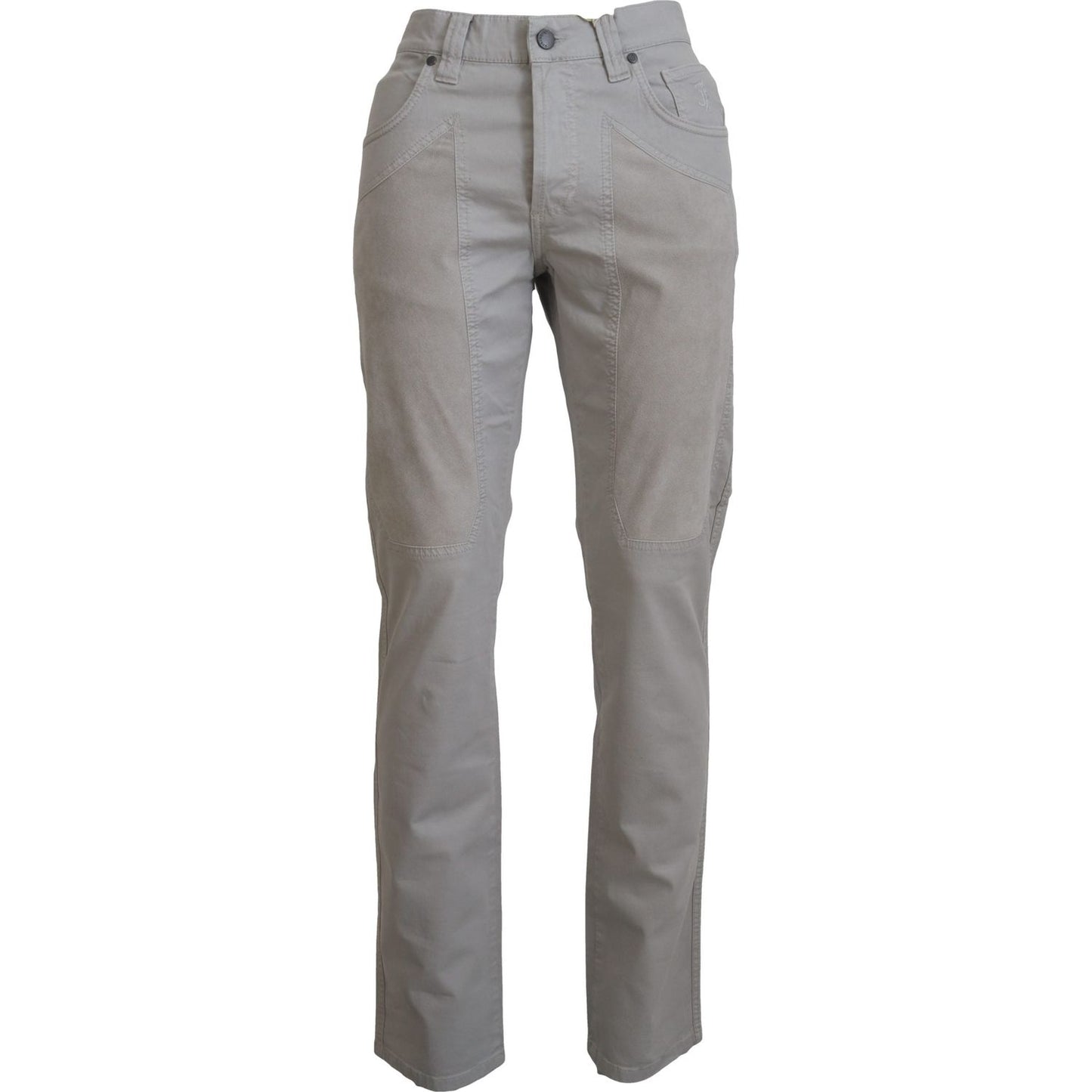 Jeckerson Elegant Gray Cotton Blend Pants Jeckerson