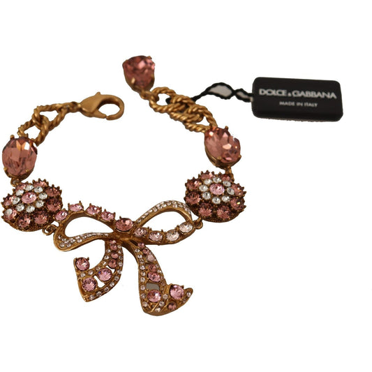 Dolce & Gabbana Elegant Crystal Charm Gold Bracelet WOMAN BRACELET Dolce & Gabbana