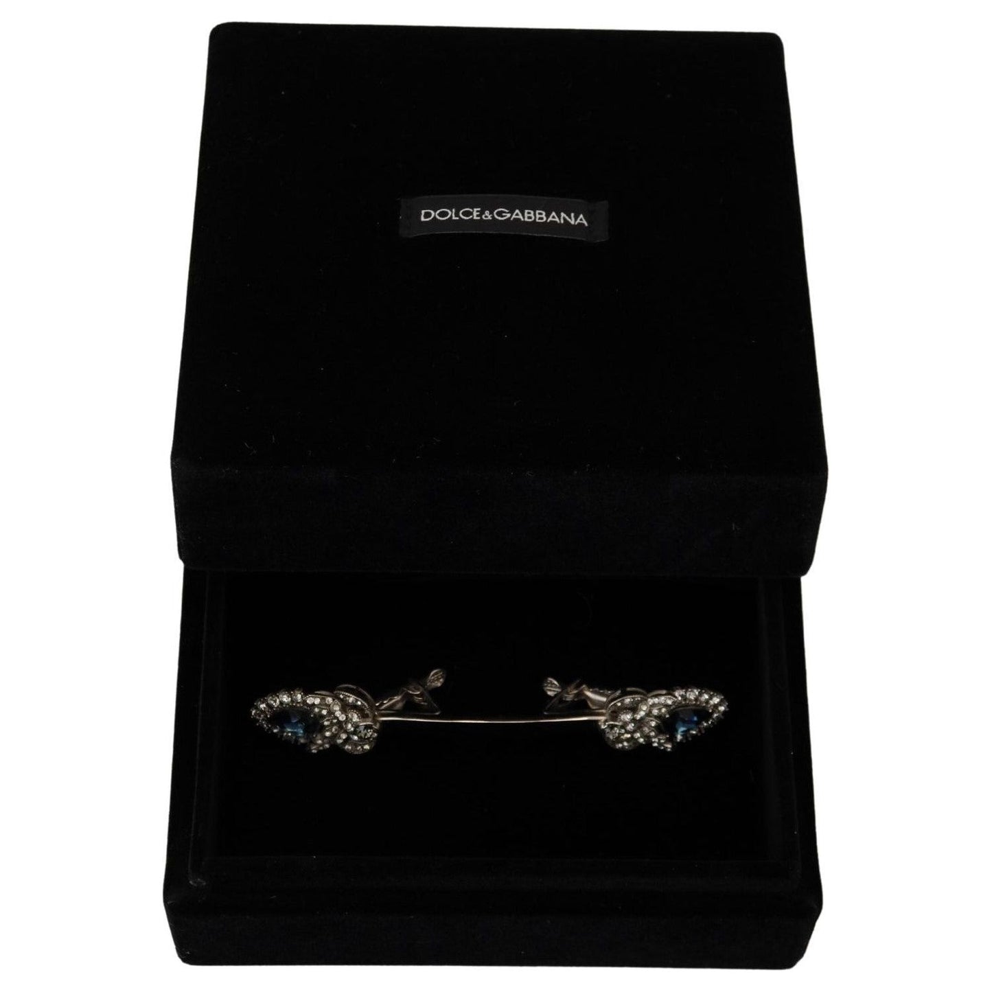 Dolce & Gabbana Elegant Sterling Silver Glass Brooch Dolce & Gabbana