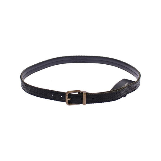 Dolce & Gabbana Elegant Blue Leather-Cotton Blend Men's Belt Belt Dolce & Gabbana