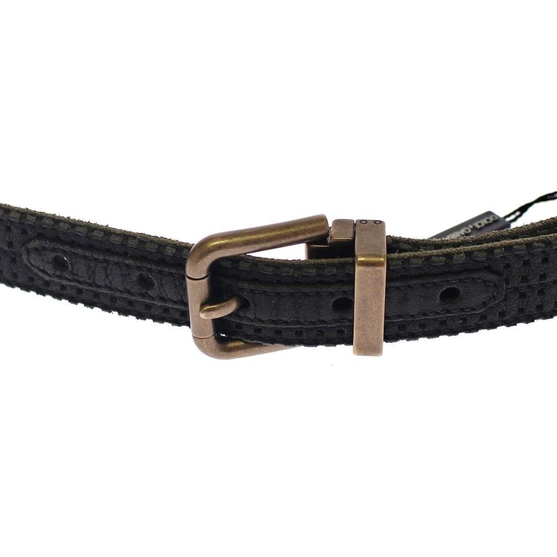 Dolce & Gabbana Elegant Blue Leather-Cotton Blend Men's Belt Belt Dolce & Gabbana