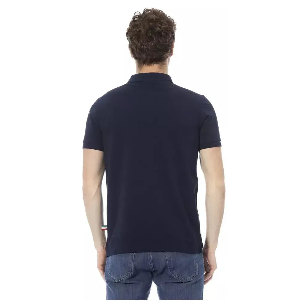 Baldinini Trend Blue Cotton Men Polo Baldinini Trend