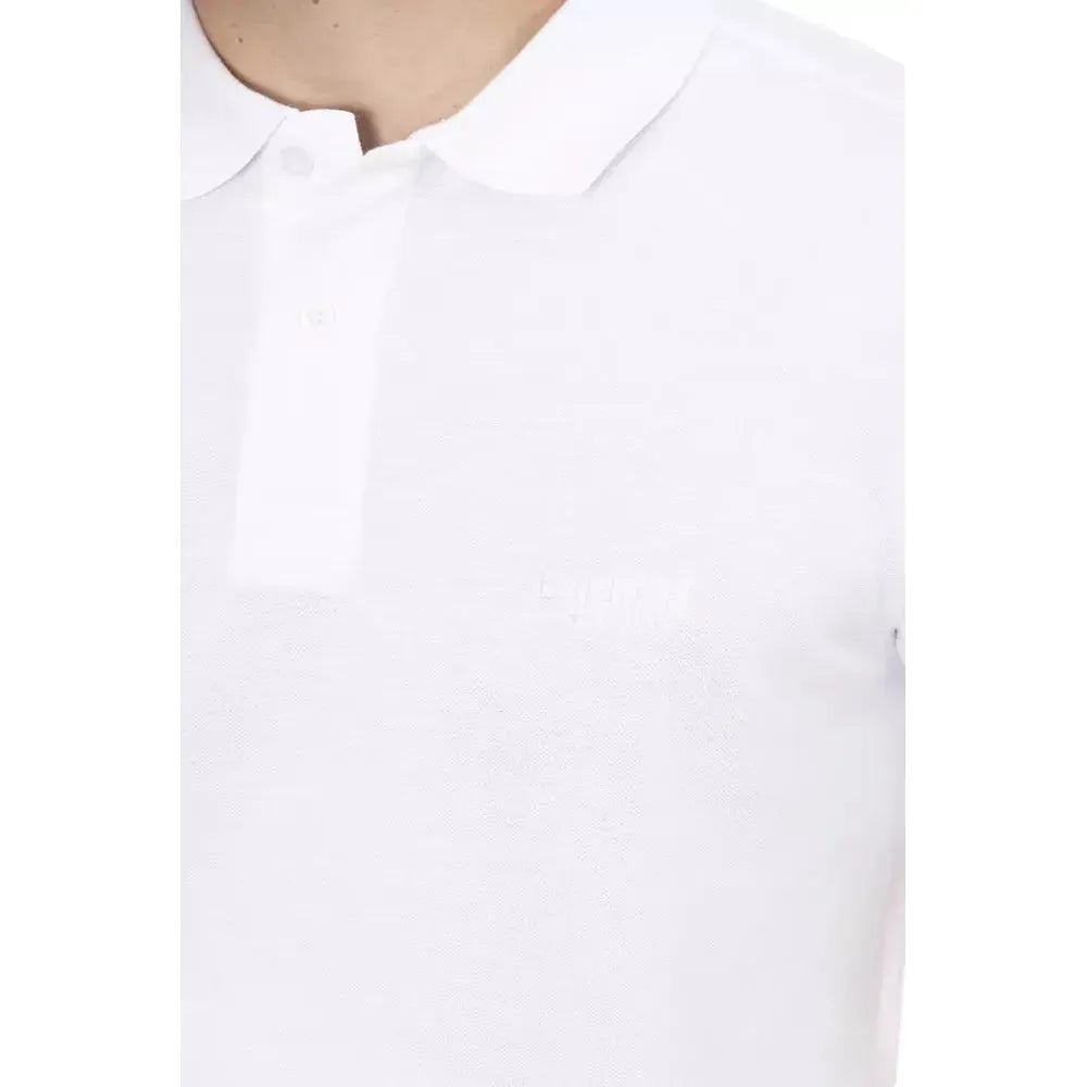 Baldinini Trend White Cotton Men Polo Baldinini Trend