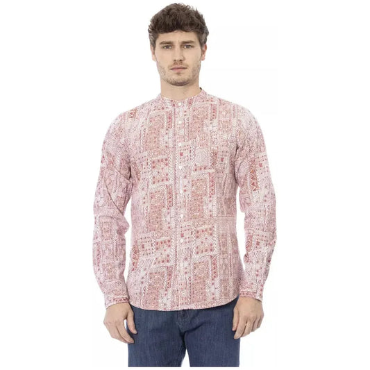 Baldinini Trend Red Cotton Men Shirt Baldinini Trend