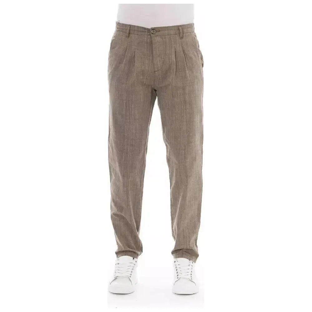 Baldinini Trend Beige Cotton Men Chino Trousers Baldinini Trend