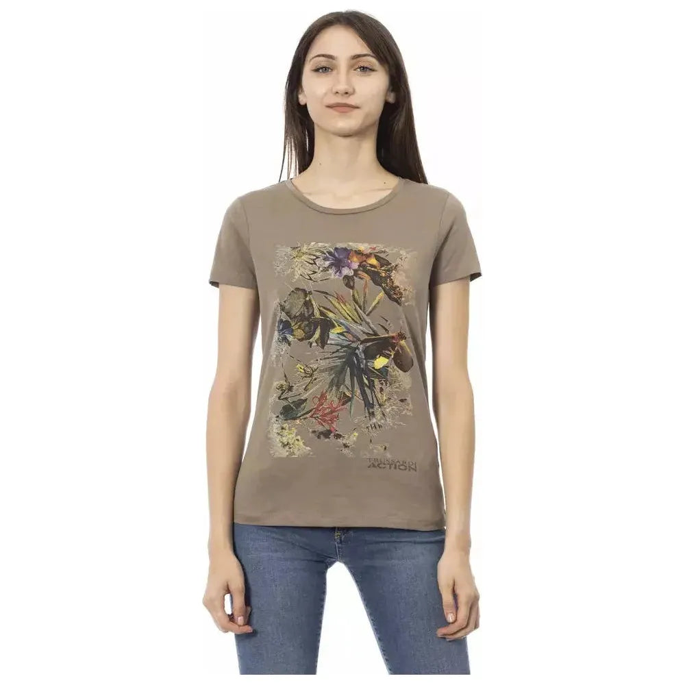 Trussardi Action Brown Cotton Women Top Trussardi Action