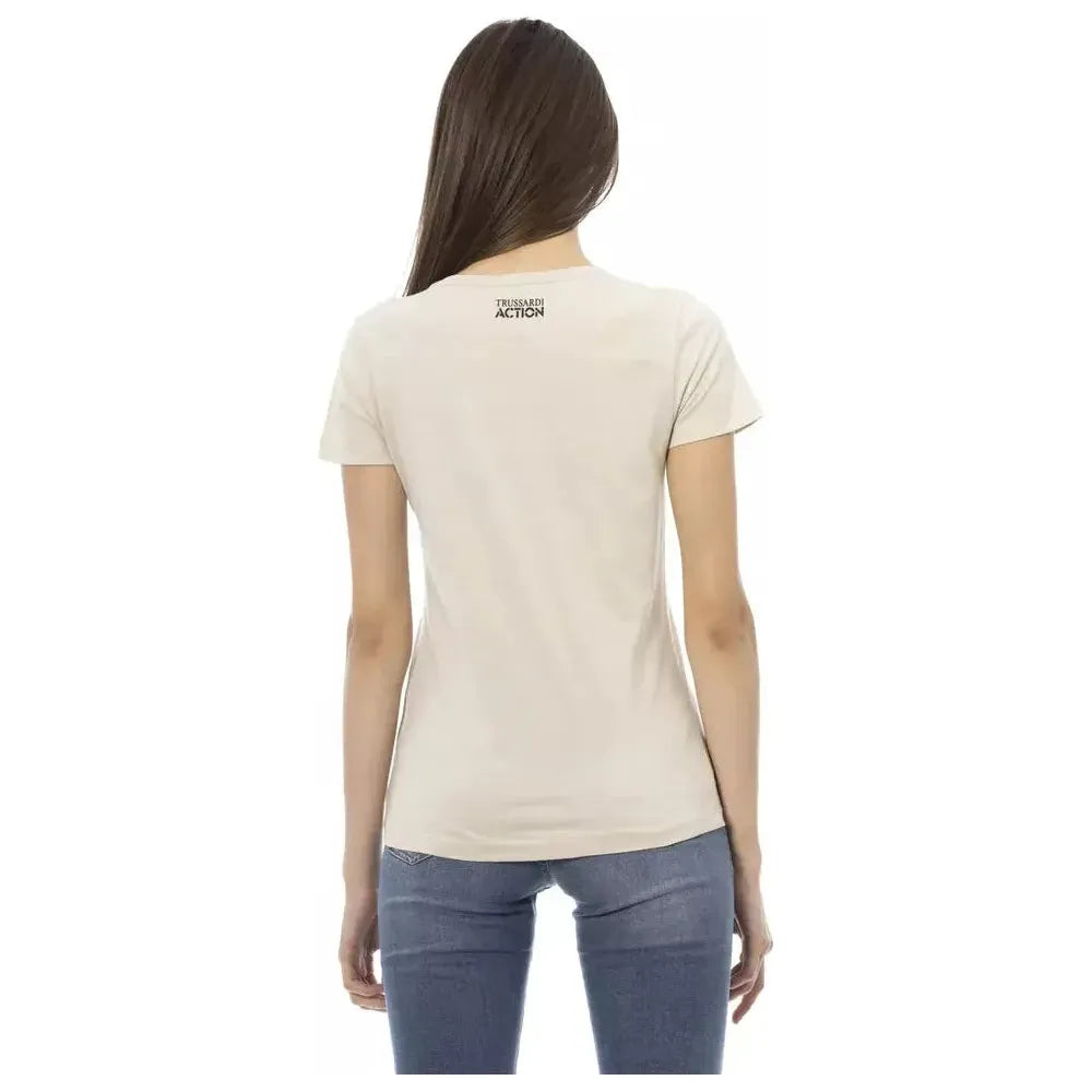 Trussardi Action Beige Cotton Women T-Shirt Trussardi Action