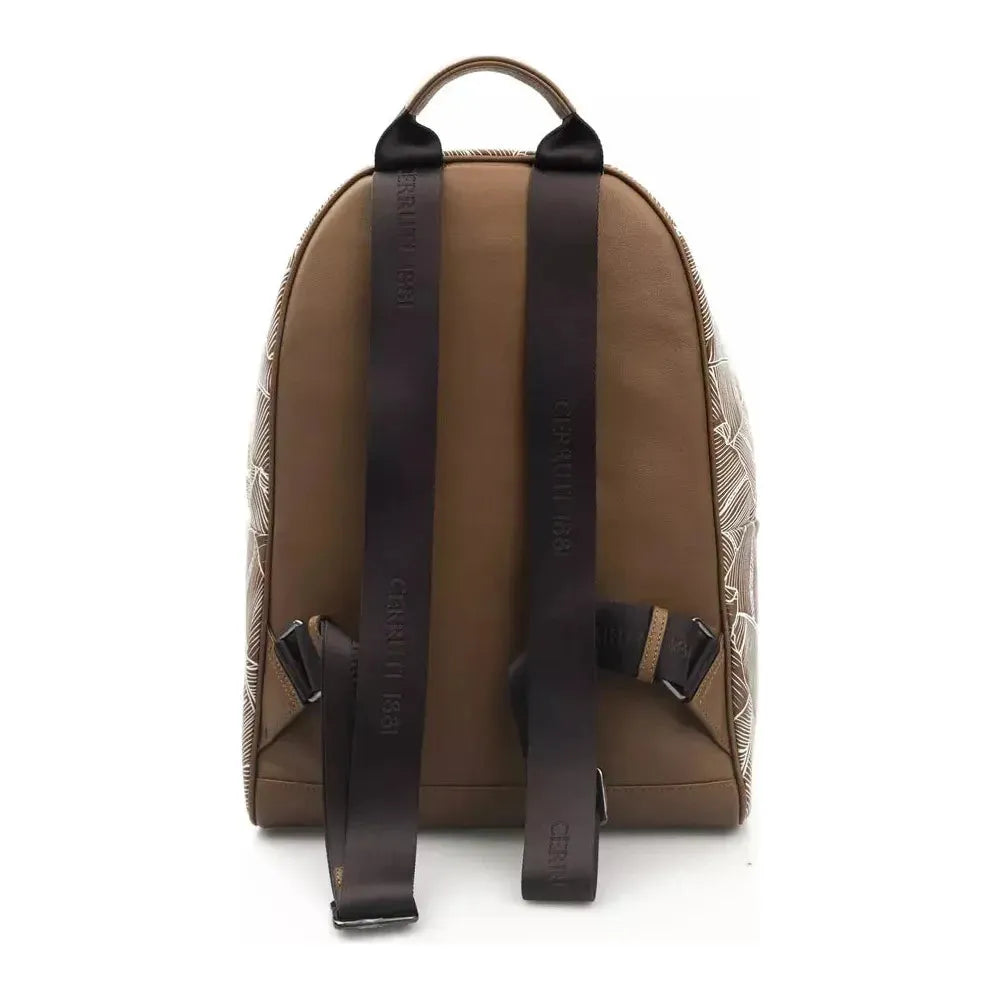 Cerruti 1881 Brown Leather Men Backpack Cerruti 1881