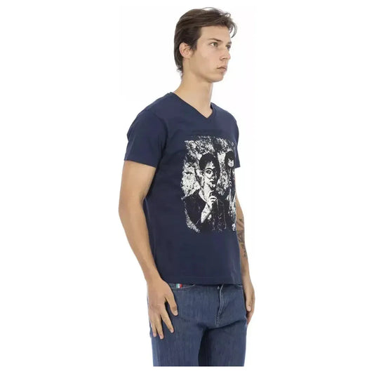 Trussardi Action Blue Cotton Men T-Shirt Trussardi Action