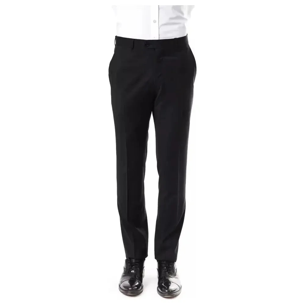 Uominitaliani Gray Wool Men Pant Uominitaliani