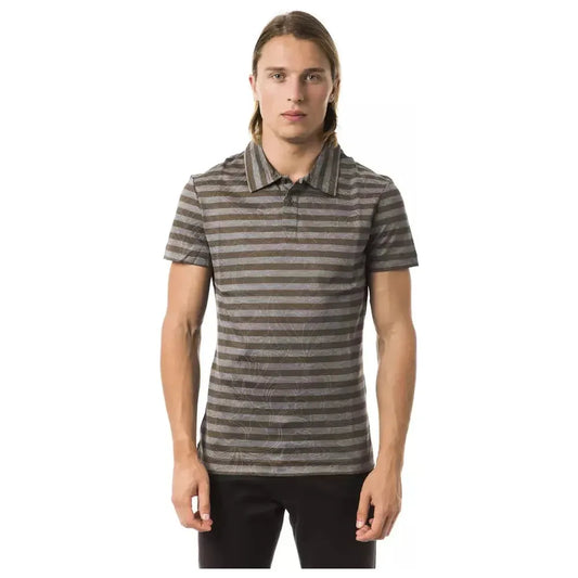 BYBLOS Gray Cotton Men Polo Shirt BYBLOS