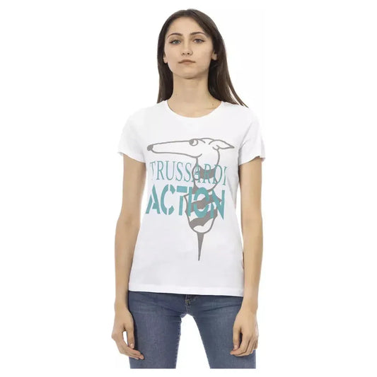 Trussardi Action White Cotton Women Top Trussardi Action