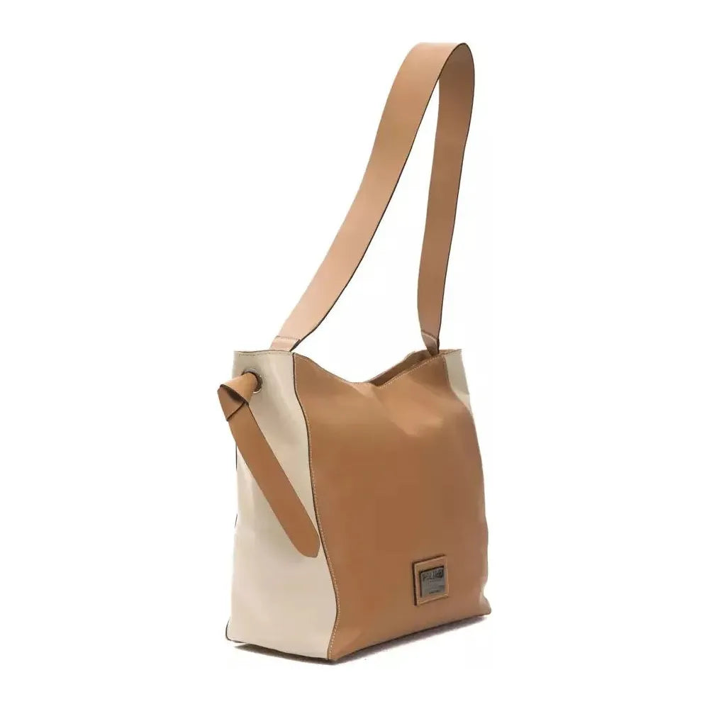 Pompei Donatella Brown Leather Women Shoulder Bag Pompei Donatella