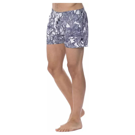 Roberto Cavalli Sport Light Blue Polyester Mens Swimwear Roberto Cavalli Sport