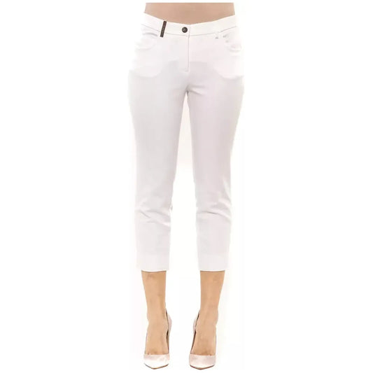 Peserico White Cotton Women Pant Peserico