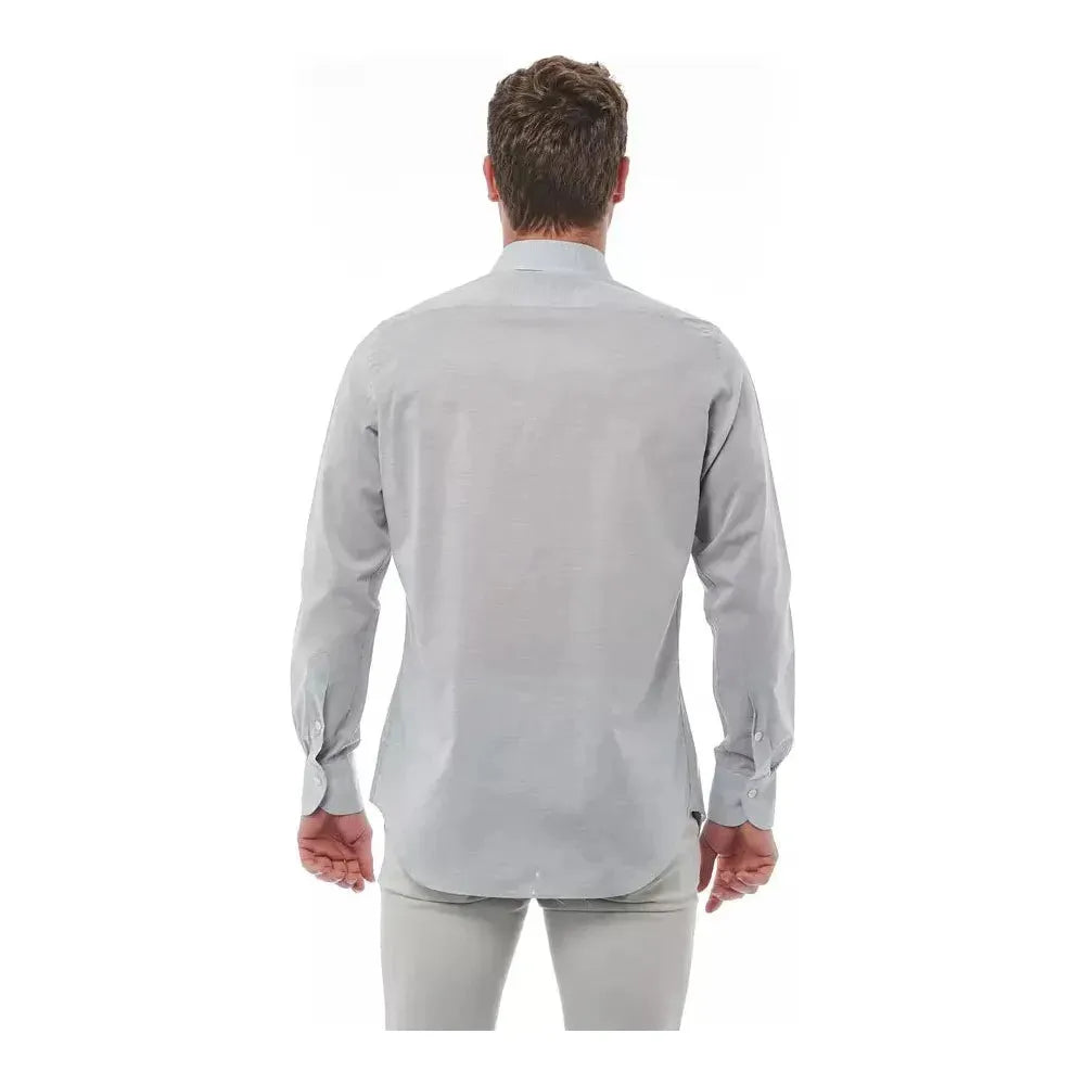 Bagutta Gray Cotton Men Shirt Bagutta