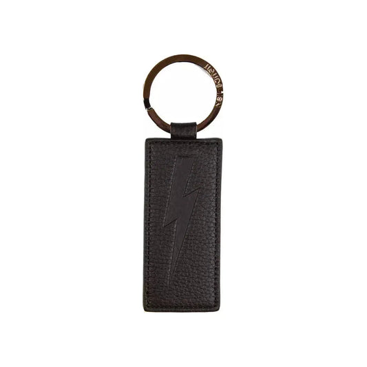 Neil Barrett "Black Leather Men Keychain" Neil Barrett