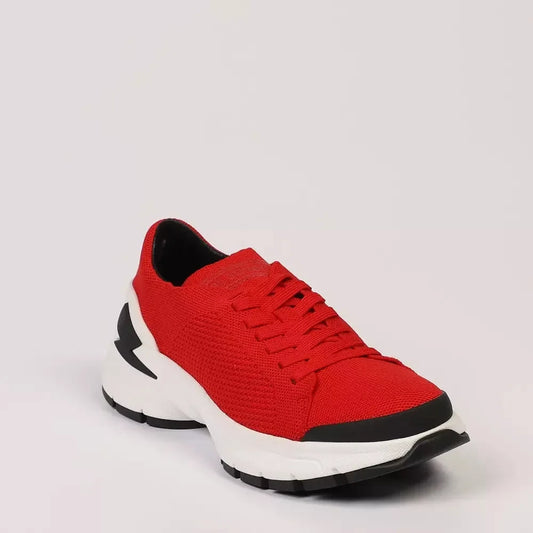 Neil Barrett Red Textile Men Sneaker Neil Barrett