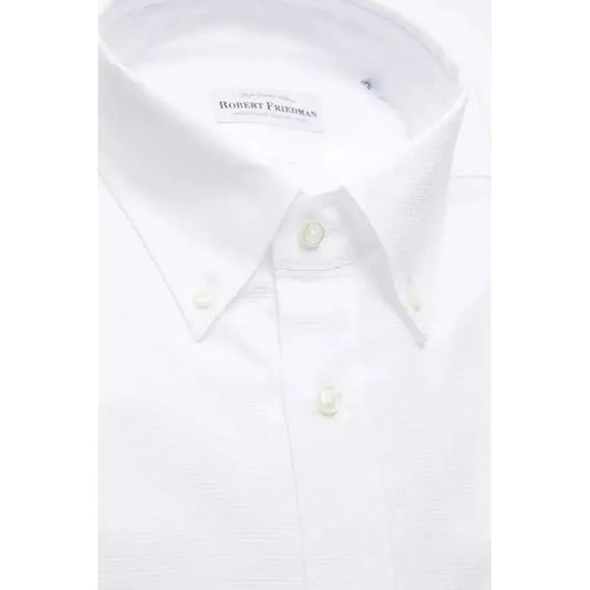 Robert Friedman White Cotton Men Shirt Robert Friedman